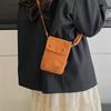 Mobile Phone Bag for Women Summer Crossbody Mini Bag Solid Color Canvas Simple and Versatile Vertical Style Coin Bag