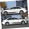 POPETPOP Car Side Sticker, Hood Van Decoration, Universal Sport Racing Stripe, Vehicle Wrap, PVC Black