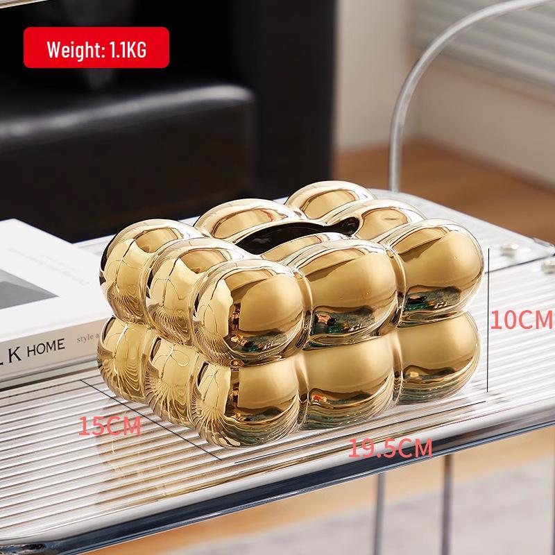 Minimalistická keramická krabička na kapesníky - Luxusní dávkovač papírových ubrousků do obývacího pokoje a domácí dekorace