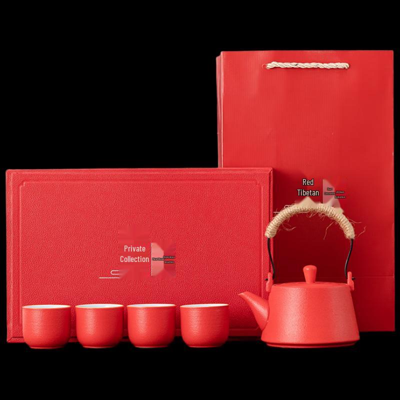 

Ceramic Kung Fu Tea Set with Beam Handle Pot