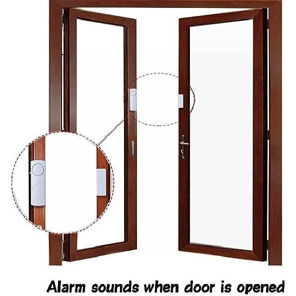 4er-Pack Tür-Fenster-Alarm, Magnetischer Einbruchwarnsensor, Laute Türalarme für Kindersicherheit, DIY für Haussicherheit, Büroschutz, Einkaufsgeschäft