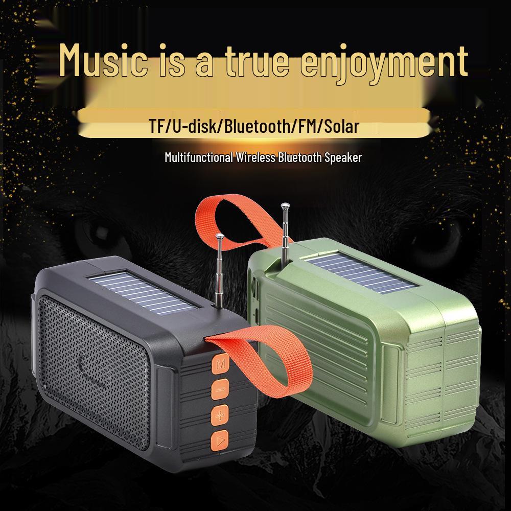 Huaqiangbei Solar Bluetooth Speaker: FM Radio, Card Insert, 5W Wireless Sound