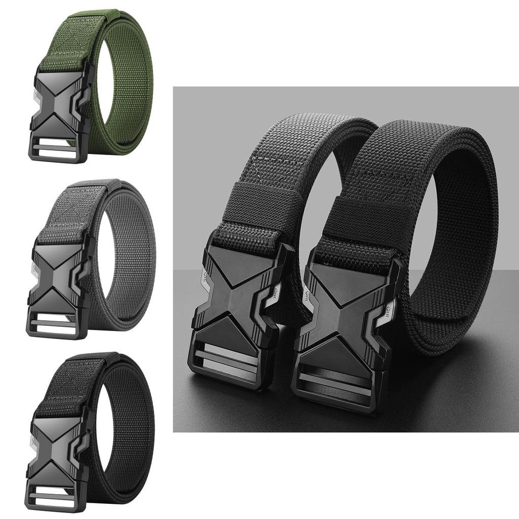 Fashionable Alloy Buckle Men's Nylon Woven Waist Belt For Men And Women