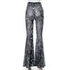 Waist High Women Summer Pants Pants Ladies Beach Sexy Seethrough Floralprint Trousers