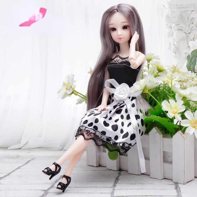 

30 см мини подвижная 20 шарнирная кукла игрушка для девочек 3D большие глаза BJD принцесса полная одежда коллекция платьев детская кукла подарок B