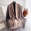 Fashion Solid Cashmere Warm Scarf for Women New Design Pashmina Winter Double Color Shawl Wraps Bufanda Tassel Blanket Poncho