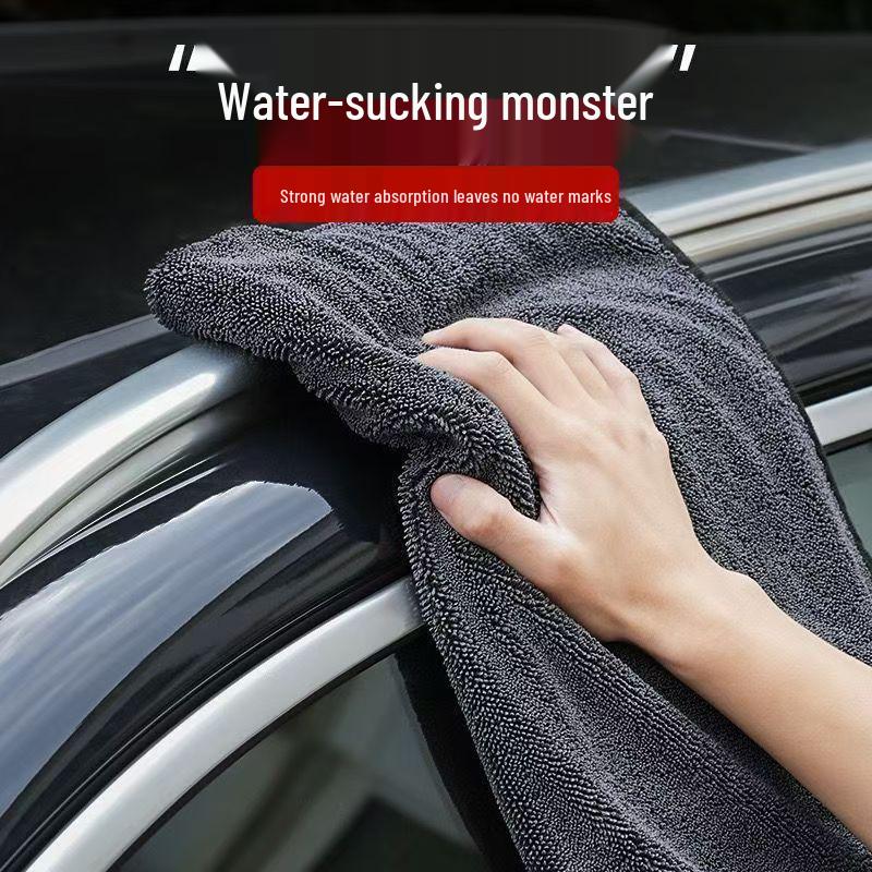 Thickened Water-Absorbent Car Wash Towel: No-Shed, Single-Sided, Cross-Border Design