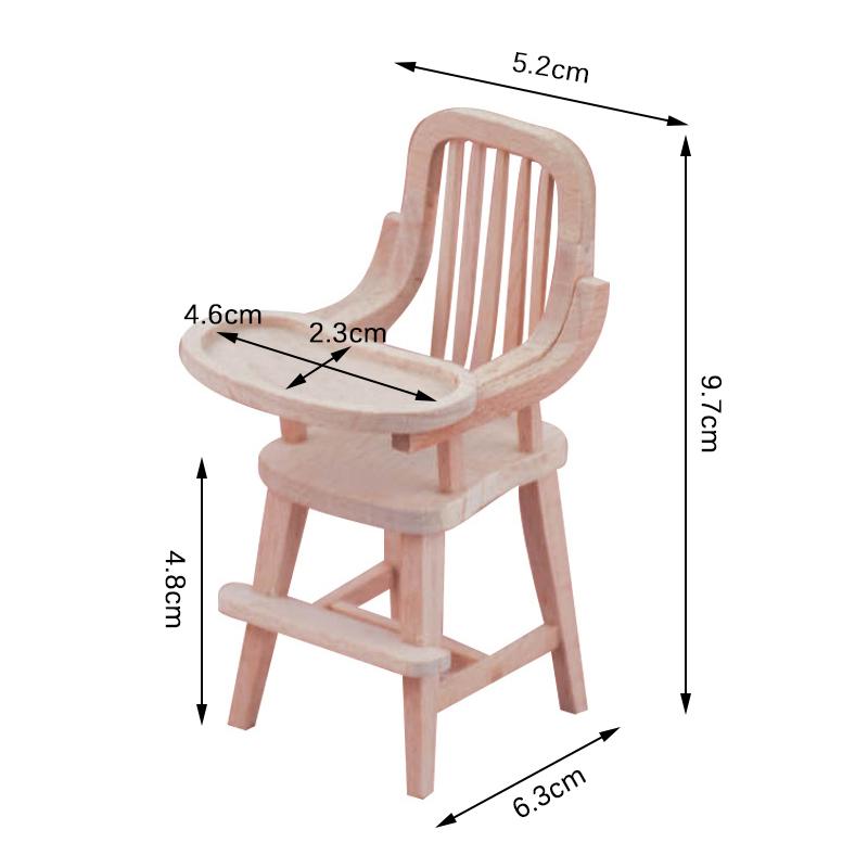 1:12 Dollhouse Miniature Wooden Chair Mini Armchair Rocking Chair High Chair Model Furniture Home Garden Decor Accessories Toys