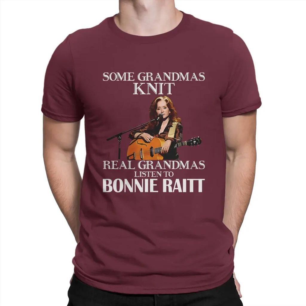 Zingend T-shirt voor Mannen Katoen Vintage T-shirt Ronde Hals Bonnie Raitt Zanger T-shirt Korte Mouw Kleding 4XL 5XL