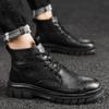 Fashion Brand Men Leather Fashion Ankle Boots High-Top Tooling Shoes Classic Men's Boots Outdoor Desert Boots Classic Male Footwear