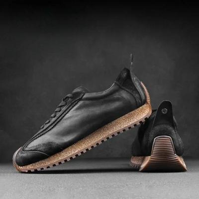 Oryginalne skórzane męskie obuwie na platformie trampki dla mężczyzn miękka podeszwa nowe buty odporne na zużycie modne buty Retro męskie Zapatillas