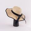 Spring and summer new bow raffia large brim black edge wavy brim fashion leisure beach travel sun protection