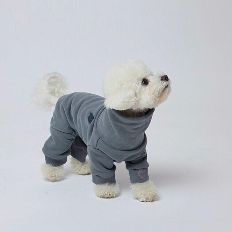 heart earth art Signature Embroidery Jumpsuit - Grey