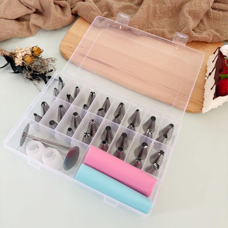 27/38PCS Cake Decorating Tools Icing Cream Piping Nozzle Tips Confectionery Pastry Bags Stainless Steel Nozzles Tip Cake Decor