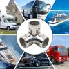 Boat Handrail Corner Fitting Tees Connector 316 Stainless Steel Rail Joint with Slip-On Tube Design and Set Screws for Assembly Work
