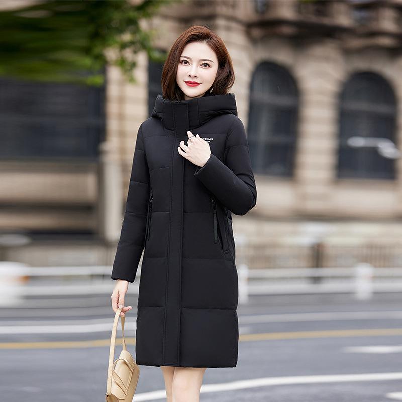 

Новая зимняя женская длинная пуховая куртка, корейский стиль, простая и модная, утолщенная, теплая, ветрозащитная и морозостойкая. 2XL