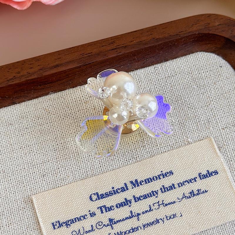 Crystal Shoes Decorations Korean Transparent Jelly Shoes Decorative Shoe Buckle Handmade DIY Beaded Flower Hole Shoe Accessories