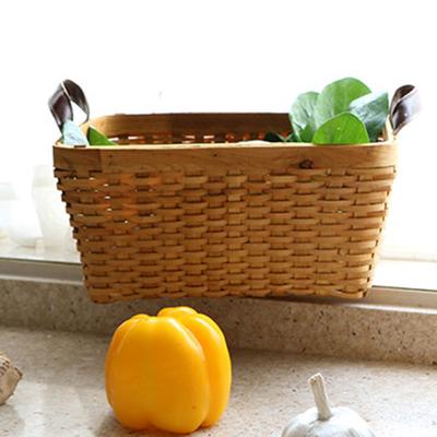 Aufbewahrungskorb, auffälliger, verstärkter Griff, Holz, Kleidung, Kleinigkeiten, Organizer, Weidenkorb für Zuhause