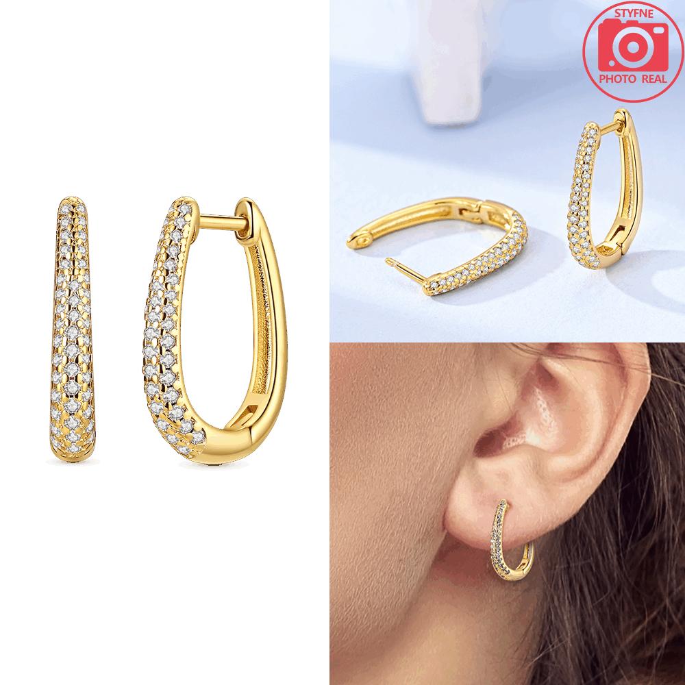 

Authentic Original Copper Metal Gold Triangular Earring Flower Heart Butterfly Women s Earring High Quality Fine Jewelry Accessory Valentine Perfect