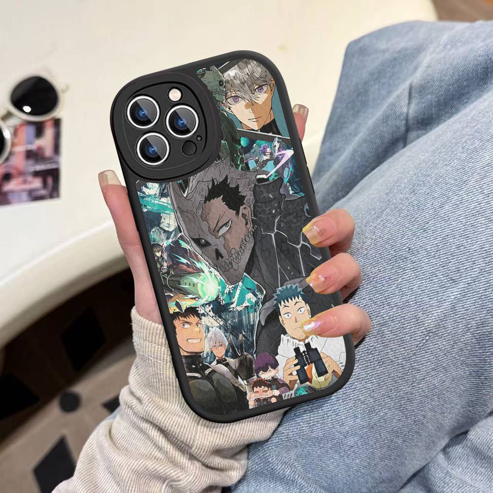 Classic Anime K-kaiju No8 Leather Phone Case For IPhone 16 15 14 13 12 11 Pro Max Plus Shockproof Cover