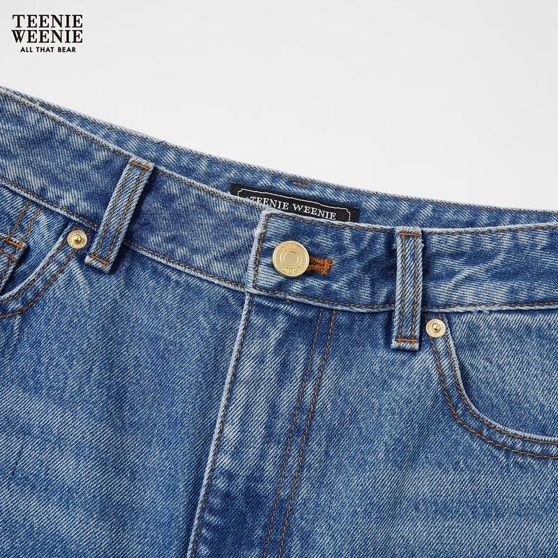 Teenie Weenie Women's Bear Letter Denim Pants