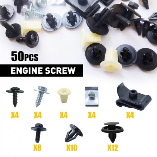 50Pcs Engine Shield Splash Fender Bumper Screw Clips Rivet Fastener For Toyota