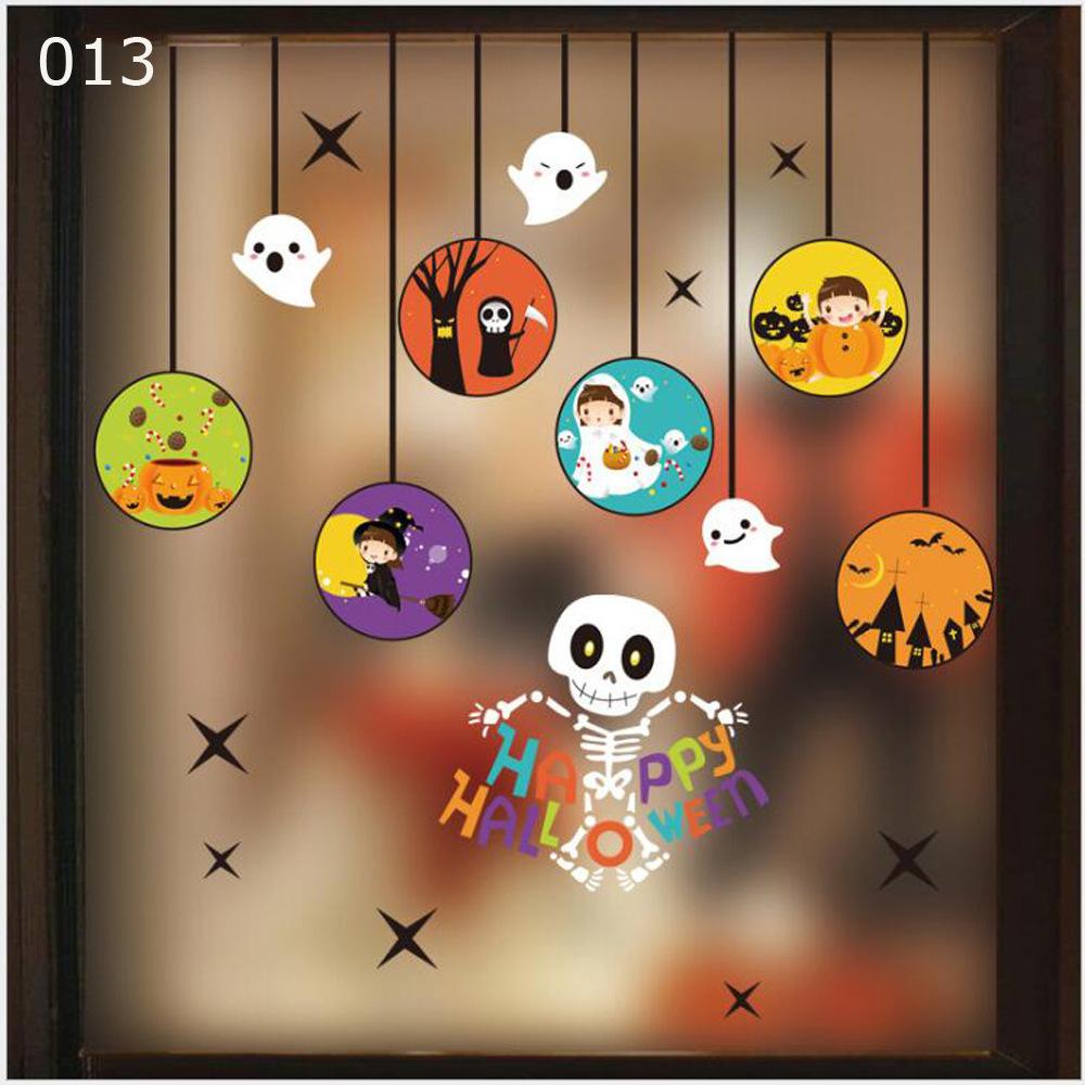 Halloween Hotel Shopping Mall School Classroom Window Sticker Pumpkin Skeleton Wizard Bat And Other Glass Stickers Wall Stickers