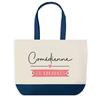 Tote Bag - PLANETEE - Comédienne En Vacances - Fond Bleu - Coton - 40 X 45 Cm