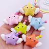 Resin Kawaii Colorful Cartoon Angel Star Baby Flatback Stone Figurines 6PCS DIY Bow Scrapbook Accessories Home Decor Crafts