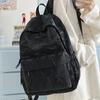 Schoolbag New Korean Version Solid Color Schoolbag Male Junior High School College Student Schoolbag Female Ins Niche College Style Class Backpack