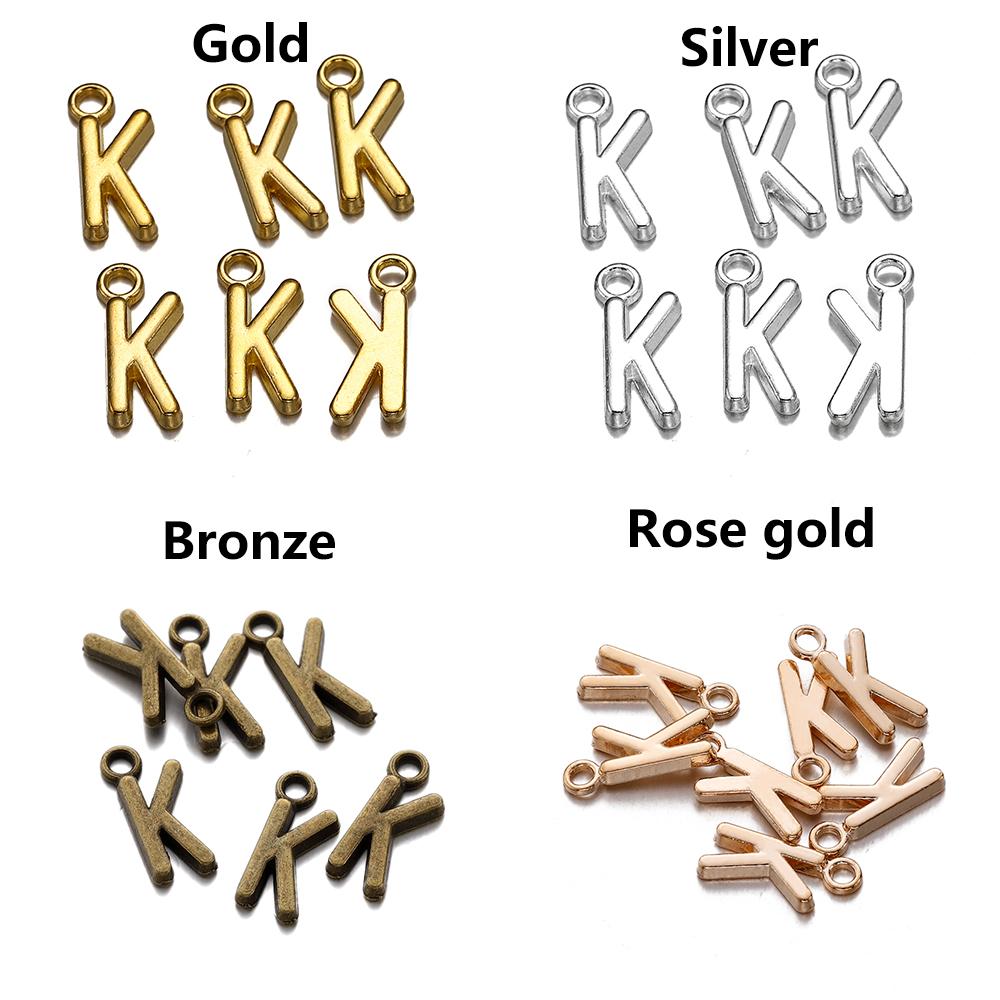 26-30Pcs 7X16 mm Alloy 26 Alphabet A-Z Letters Charms Pendants For DIY Bracelet Necklace Jewelry Making Supplies Accessories