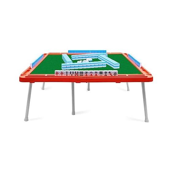ZEMUS Foldable Small Mahjong Table with Mahjong Tile Set | Lightweight Mahjong Table