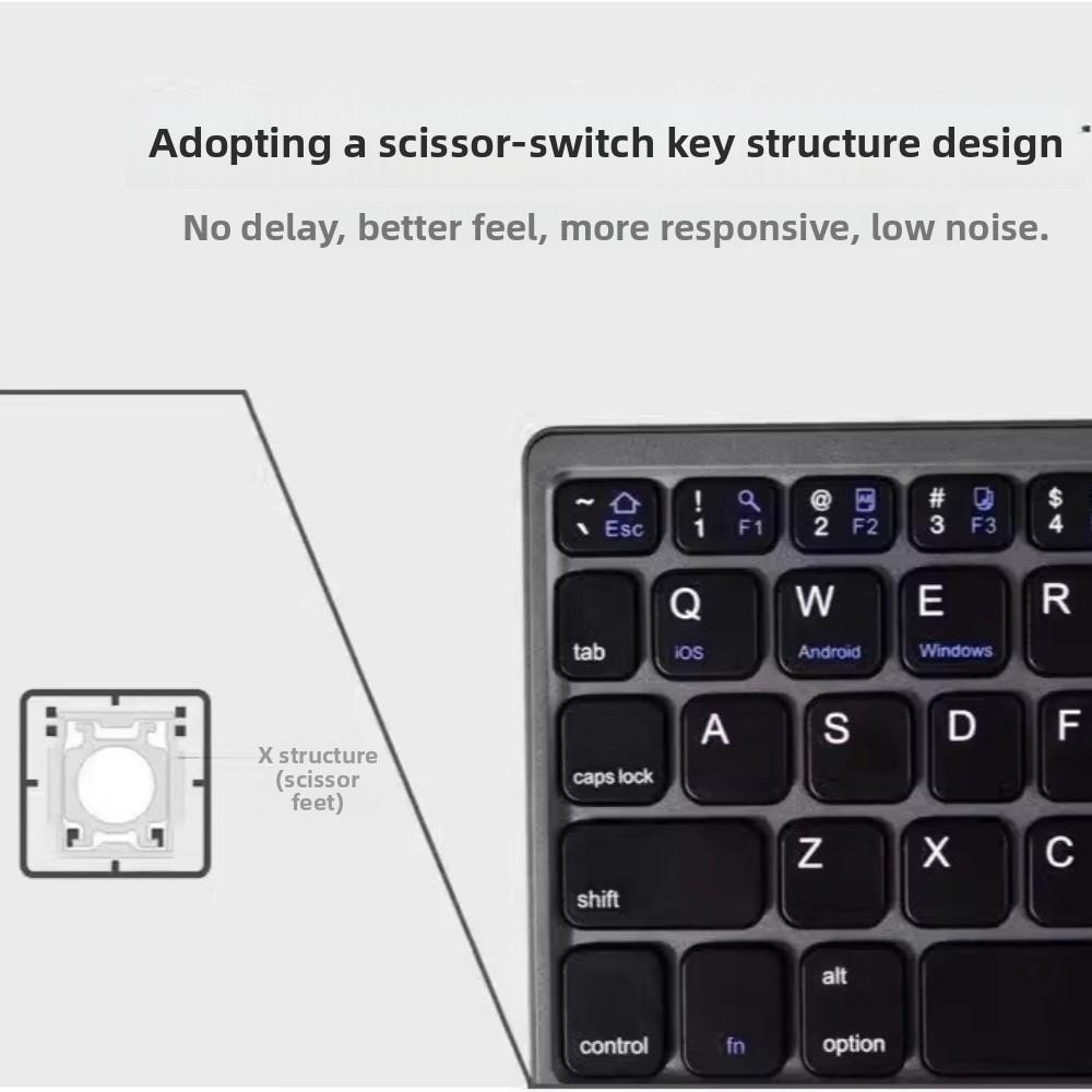 Bluetooth Keyboard Triple Folding Keyboard Is Suitable for iPad, Business Office Mini Mobile Phone Tablet Keyboard, Suitable for All Systems