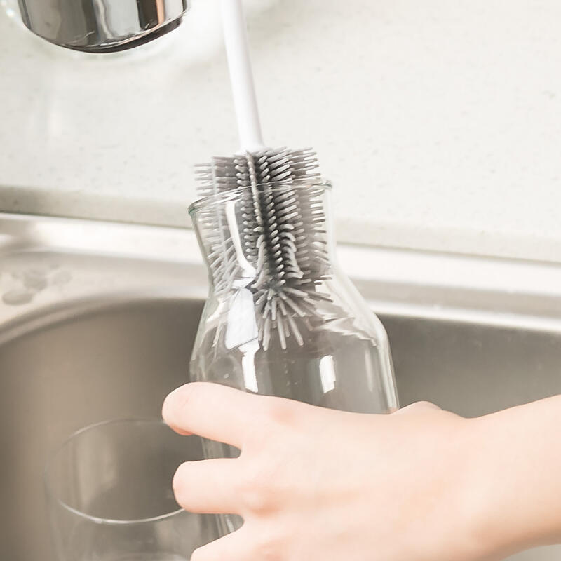 

Domestically produced silicone slim kitchen tumbler water bottle dishwashing brush Slim Water Bottle Brush Khaki