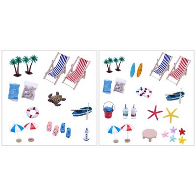 Strandszene Dekoration Set Mit Realistischen Muscheln Sand Stuhl Sonnenschirm Für Kinder Rollenspiel Spiel Szene Display Zubehör