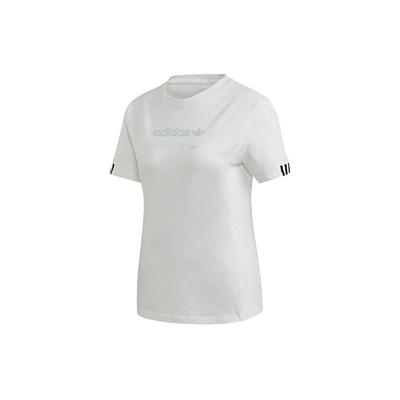 Originals Light Blue Logo Sports Short Sleeve T-Shirt Women Tops White FM2488