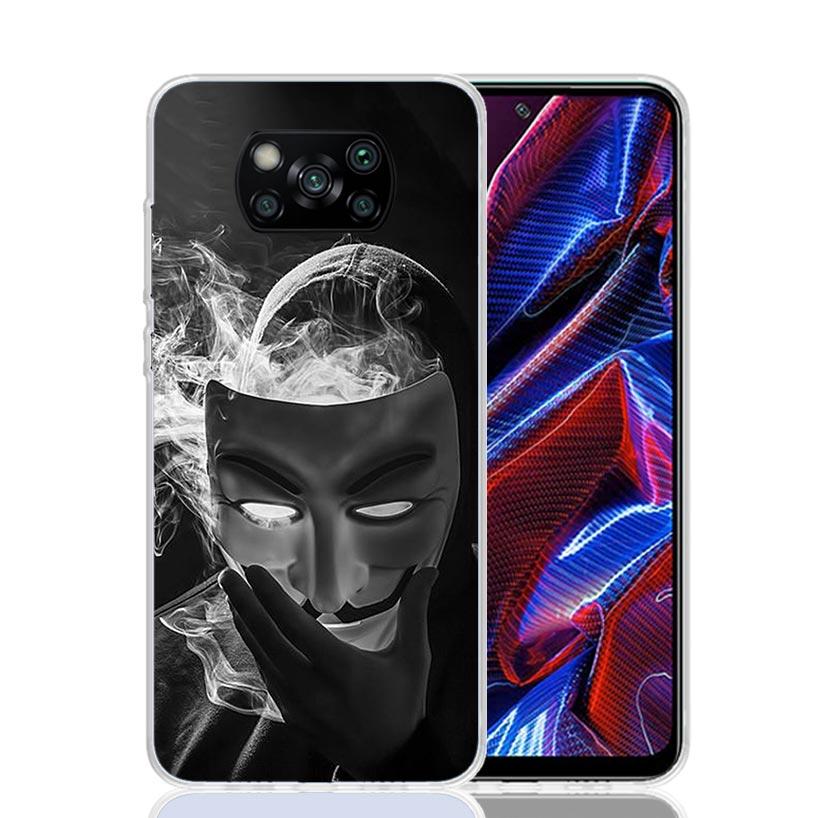 Anonymous V Mask Case Phone Cover for Xiaomi Redmi Note 10 9 9S 8 8T 7 5 Pro Mi 12T 11T 10T 9T 12 11 Lite A3 A2 Trend Fundas Mi