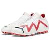 Puma Future Ultimate Round Toe Lace-Up MG (Rubber Short Stud) Artificial Turf Breathable Durable Soccer Shoes Unisex Soccer Shoes White Red 107358-01