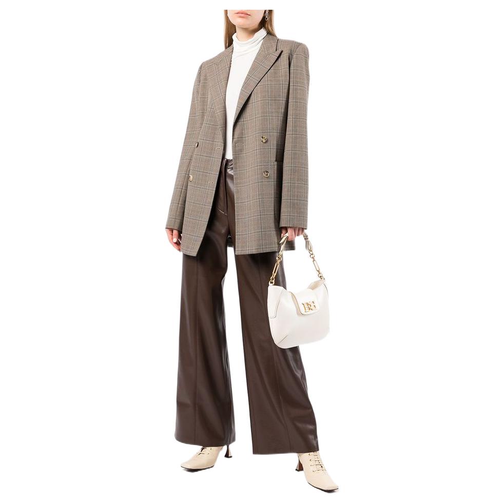 Bally Chain Underarm Bag Leather Shoulder Bag Women Bags Beige 6239075-WHITE