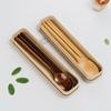 with Box Wooden Fork Chopsticks Natural Rice Soups Spoon Dinnerware Cutlery  Kitchen Accessories