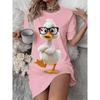 New Size Plus Western Cute Duck Pajamas, Women'S Nightgown Dress, Machine And Hand Washable