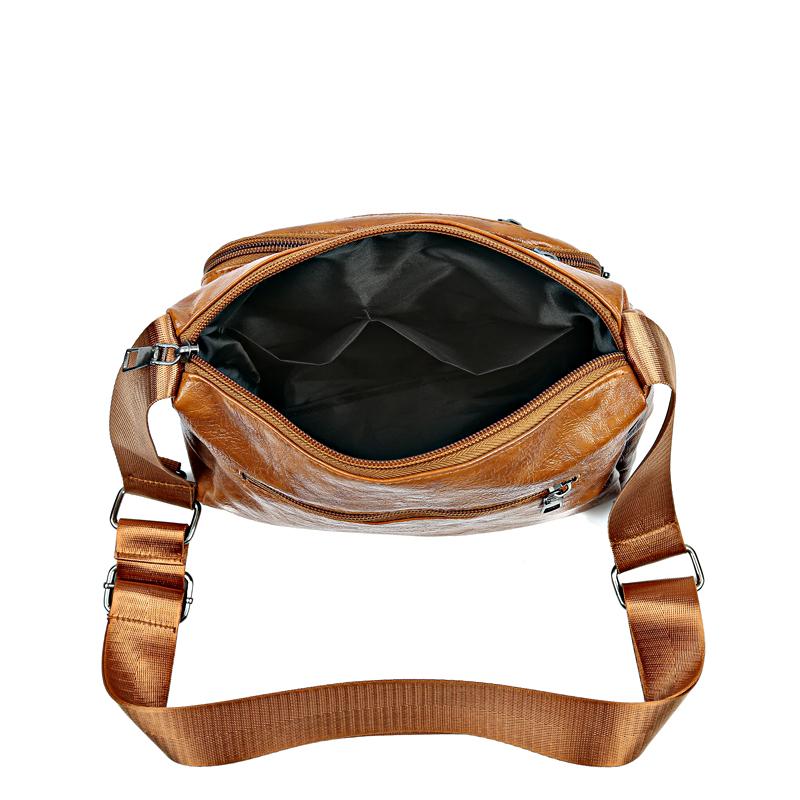 Women's Soft Leather Bag Crossbody Bag Multi-Pocket Large Capacity Shoulder Bag Mother Bag