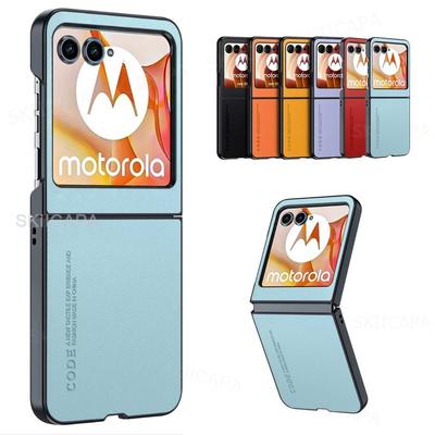 Custodia per telefono in pelle liscia per Motorola Razr Ultra 2025 Razr + 2024 Razr 60 50 Ultra Opaca Antiurto Morbida con Bordo Bumper