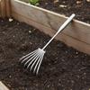 Stainless Metal Garden Rake Versatile Long Handle Claw Rust Resistant Hand Cultivator for