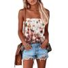 Tube-Tops für Damen, süßes, sexy, schulterfreies, ärmelloses T-Shirt mit Aufdruck