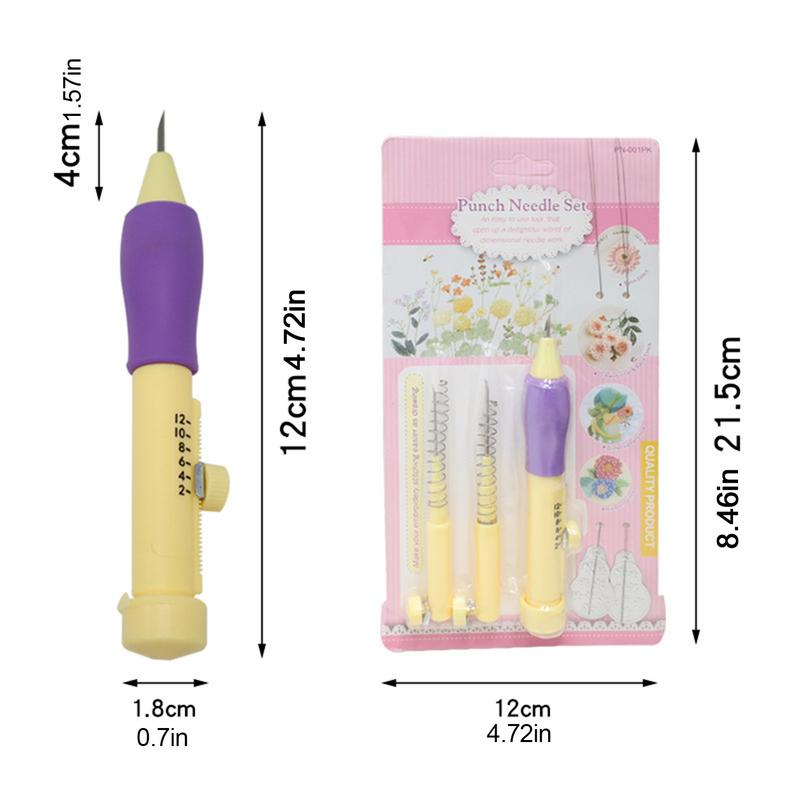 Kit per Ricamo a Punch Needle per Principianti Infilafilo Telaio per Ricamo Filato Tappeto Punch Needle Pock Pen per Kit da Cucito Fai-da-Te