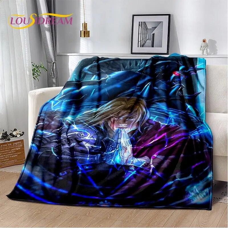 Fullmetal Alchemist Anime Cartoon Soft Plush Blanket,Flannel Blanket Throw Blanket for Living Room Bedroom Bed Sofa Picnic Cover
