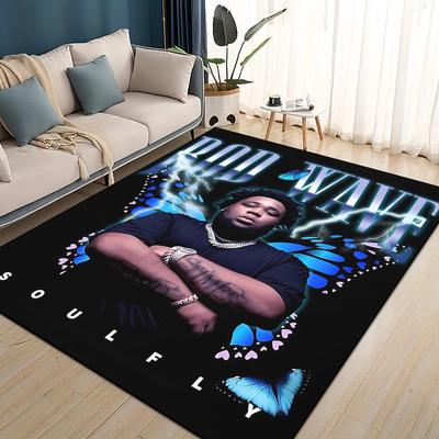 ŽHAVÝ Rod Wave 3D Tisk Rapper Hvězda Koberec Kobereček do Obývacího pokoje Ložnice Domácí Dekorace, Dětská Hra Protiskluzový na Pohovku Rohožka