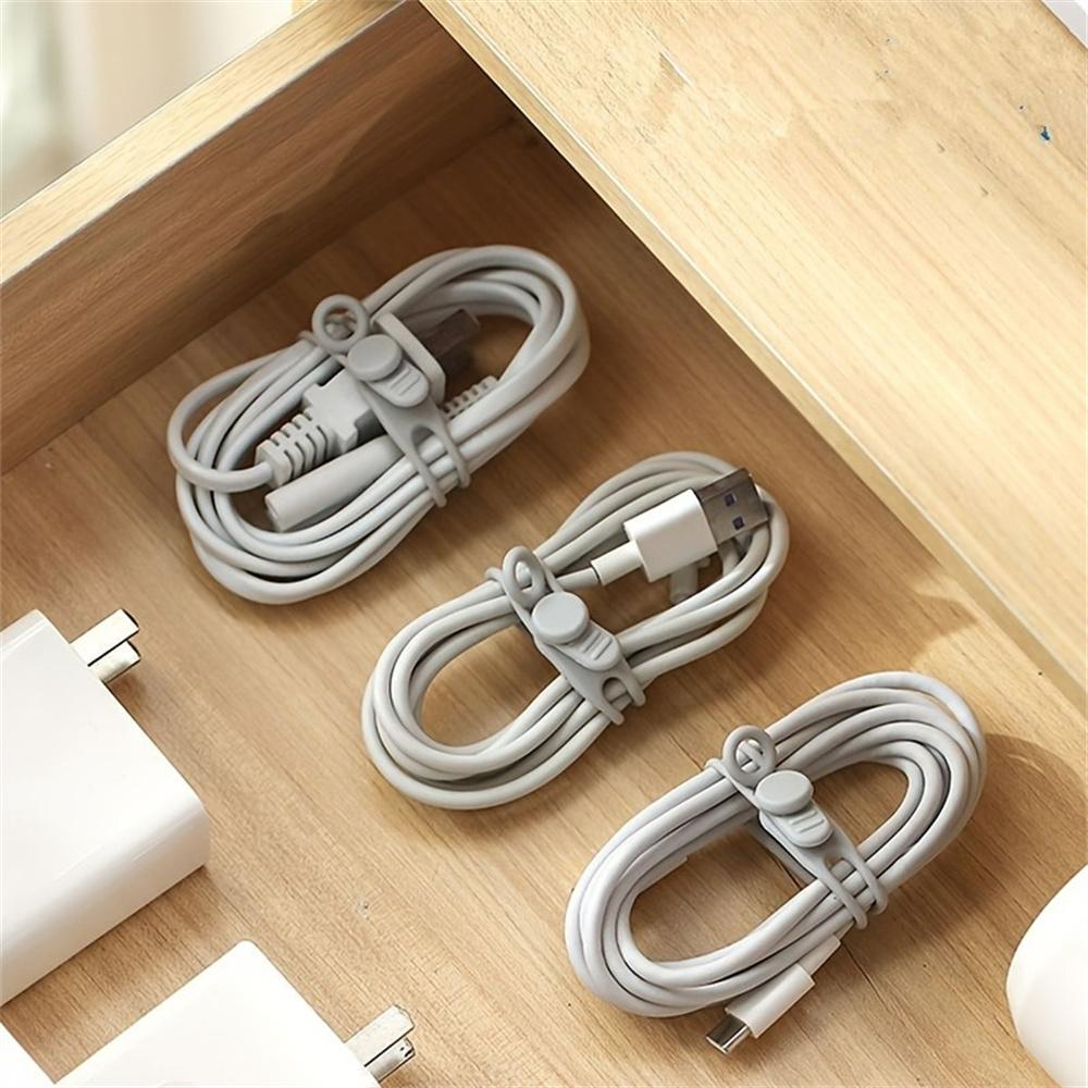 10pcs/20pcs Reusable Silicone Cable Ties Cord Organizer Cute Cable Straps Cord Ties Travel Cable Organizer Elastic Tie Wire Ties