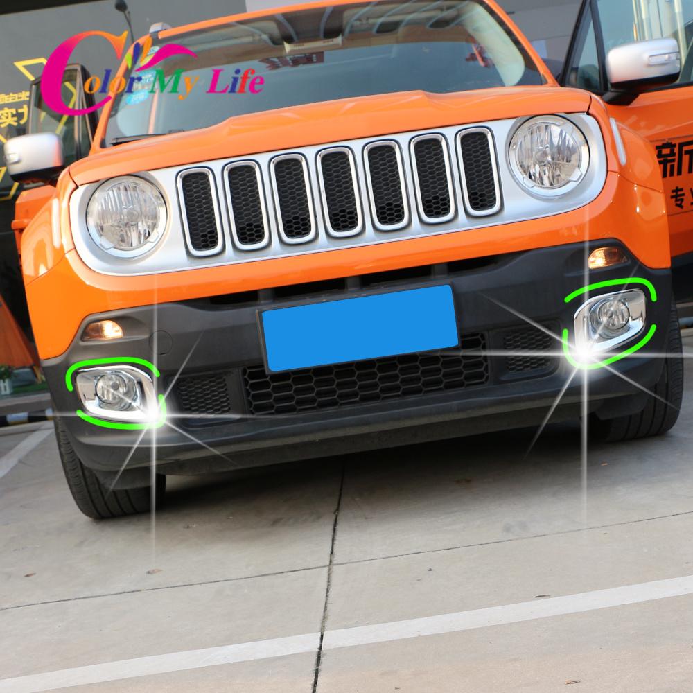 Auto Chrom Nebelscheinwerfer Abdeckung für Jeep Renegade 2015 2016 2017 2018 Zubehör Nebelscheinwerfer Schutz Trim
